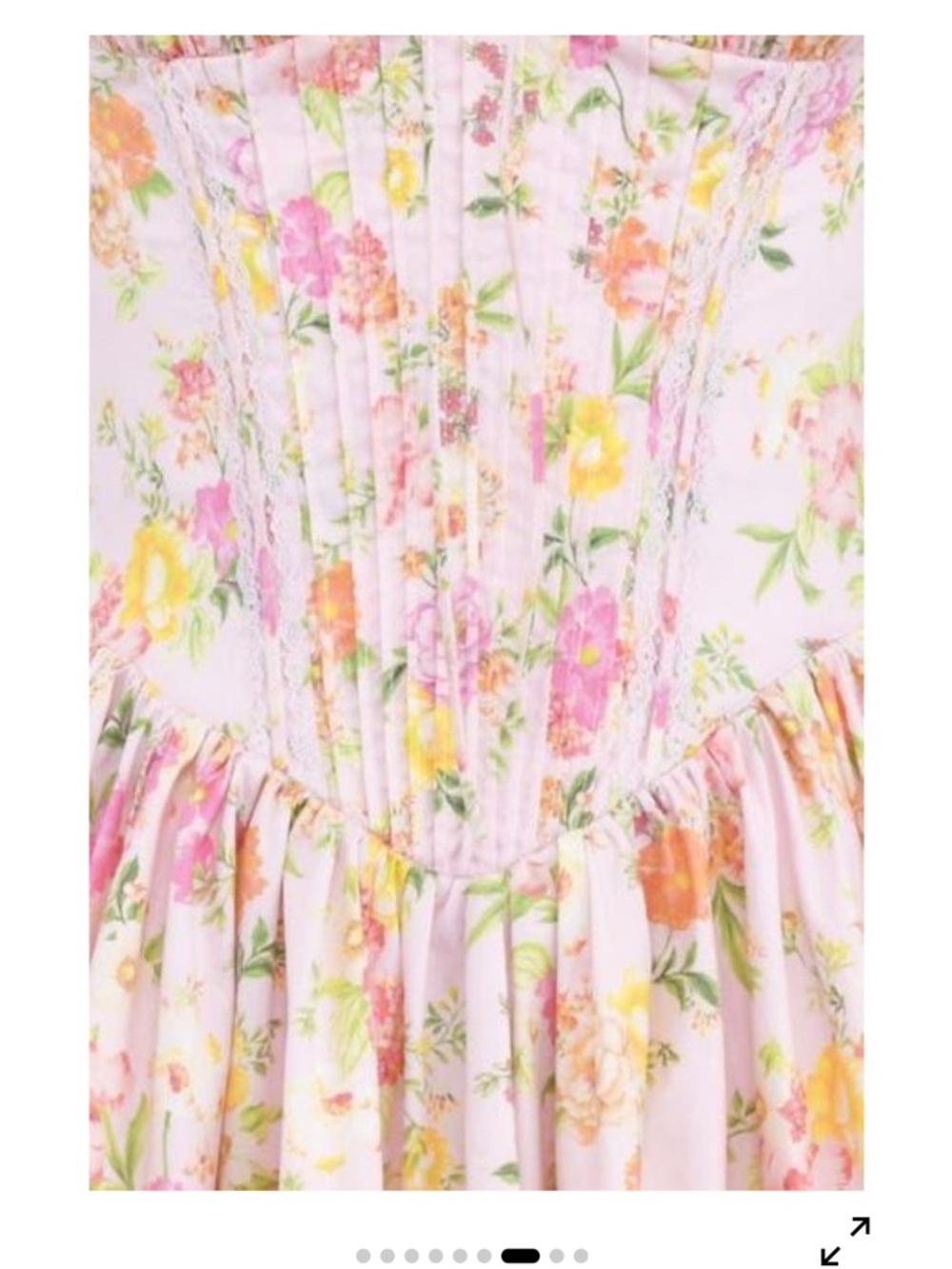 Like new! House of CB Pink Meadow Print Cotton Mini Dress Floral Corset! Size S! - Picture 11 of 11